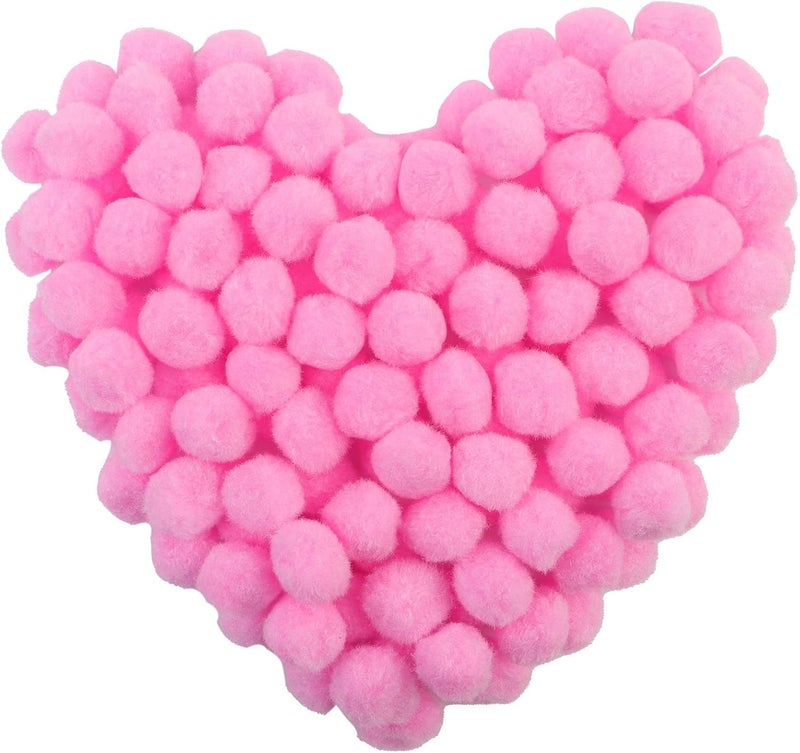 MORFEN 150 Pcs Pom Poms, 1 Inch Light Pink Craft Pom Poms, Fuzzy Pompom Puff Balls, Small Pom Pom Balls for DIY, Arts, Crafts Projects, Home Decorations - Image 1